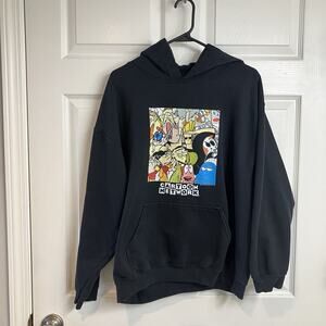 Cartoon Network Graphic Print Logo Character Pullover Hoodie Black Men’s Size L